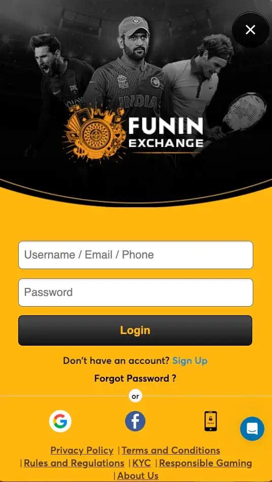 Secure Funny Exchange Login page for accessing the dashboard