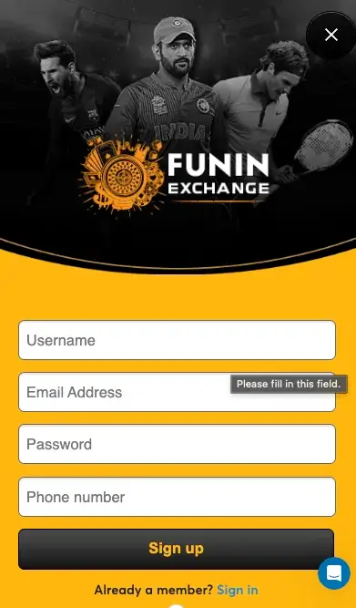 Funny Exchange Register form with secure password requirements
