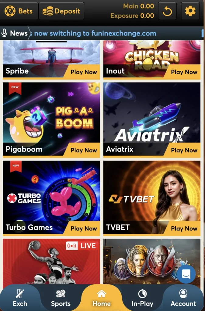 Navigate to the Games Section