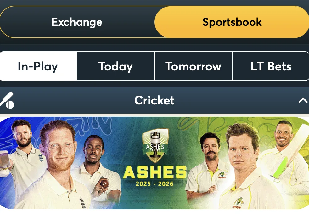 Choose Between Exchange and Sports Book